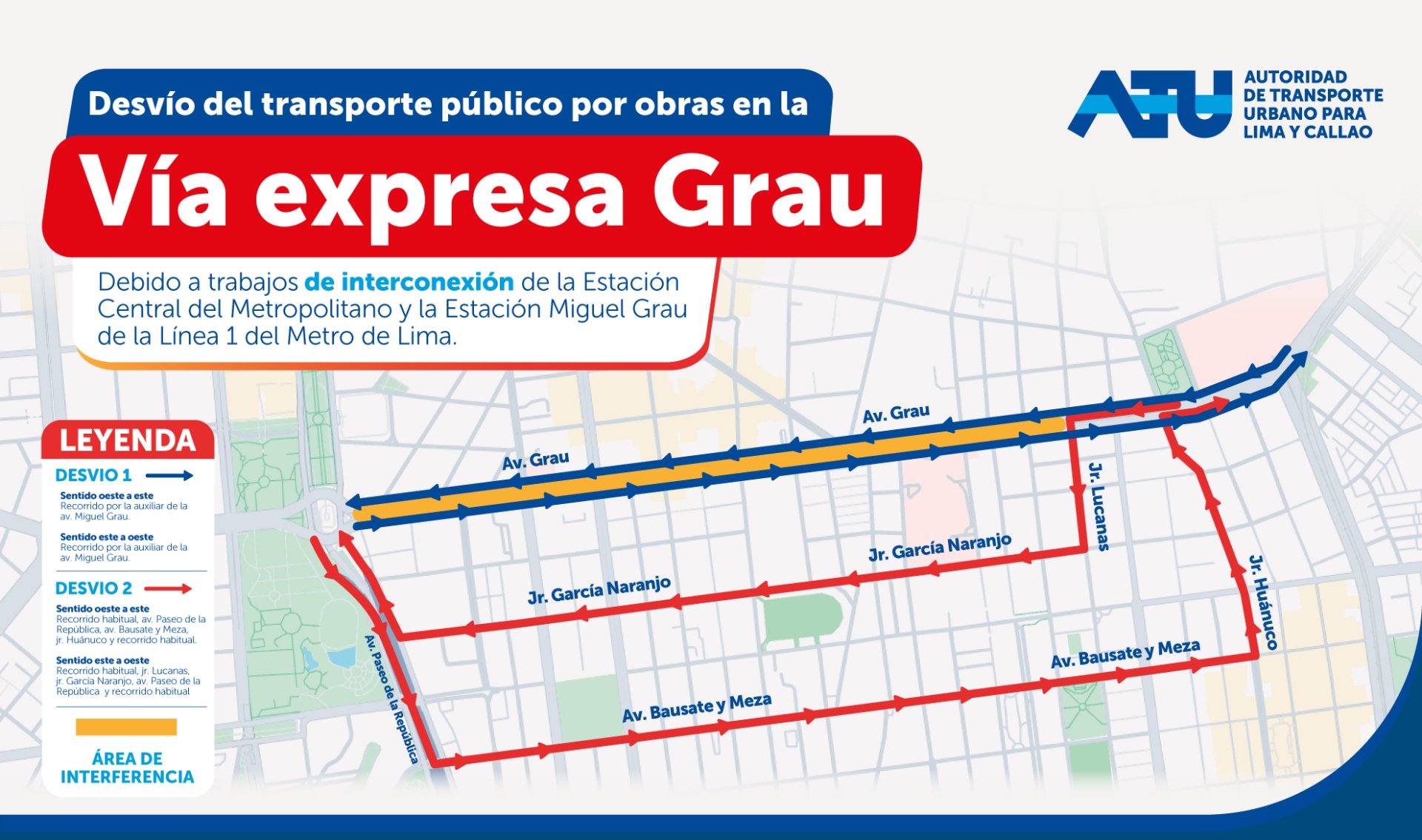 Plan de desvo vehicular en la Va Expresa Grau