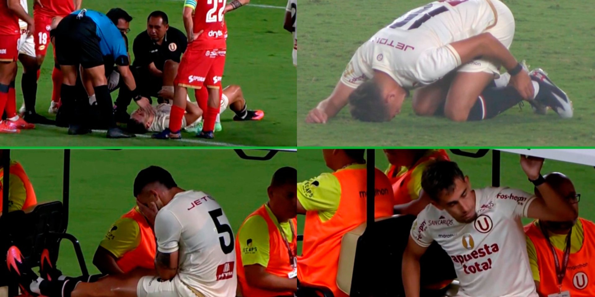 Mediocampista y defensor salieron en camilla.