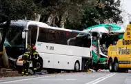 Choque de dos autobuses de turistas dej ms de 50 heridos, cuatro de ellos crticos