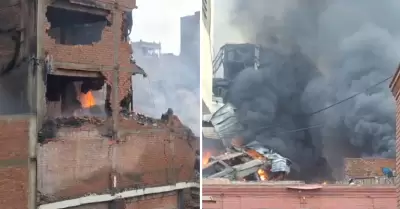 Incendio en Barrios Altos podra durar hasta el domingo.