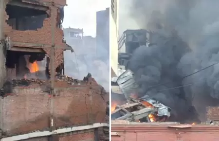 Incendio en Barrios Altos podra durar hasta el domingo.