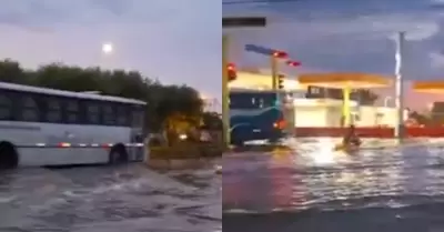 Lluvias intensas inundan avenidas de Piura