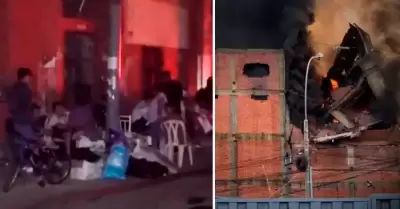 Familias duermen en las calles por peligro latente del incendio.