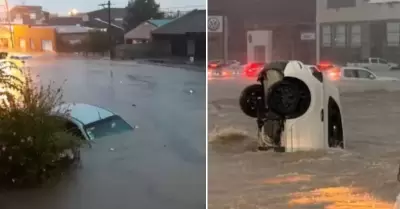 Lluvias inundan Baha Blanca, en Argentina.