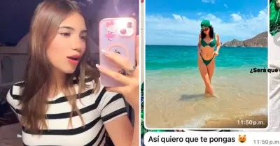 Pide a su novia imitar la figura de una modelo.