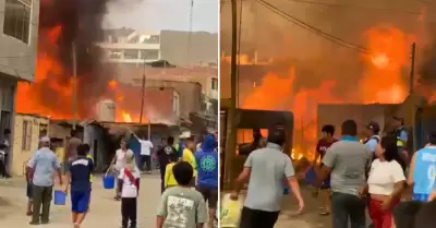 Fuerte incendio en Ate.