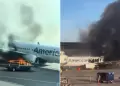 Avin de American Airlines se incendi con pasajeros a bordo: Siniestro desat pnico en aeropuerto de Denver