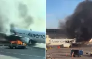 Avin de American Airlines se incendi con pasajeros a bordo: Siniestro desat pnico en aeropuerto de Denver