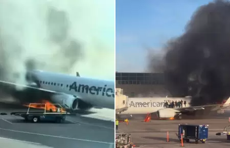 Avin se incendia en aeropuerto.