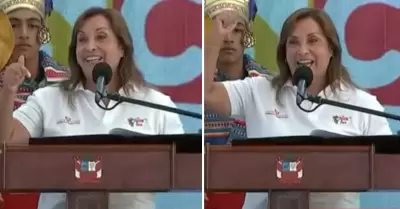 Dina Boluarte interpreta cancin en vivo durante inicio de Ao Escolar 2025.