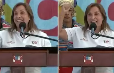 Dina Boluarte interpreta cancin en vivo durante inicio de Ao Escolar 2025.