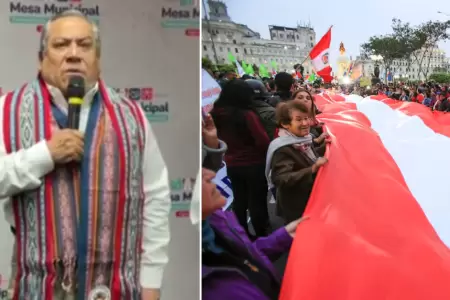 Gustavo Adrianzn critica marcha de hoy.