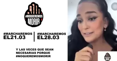 Daniela Darcourt confirm asistencia a marcha.