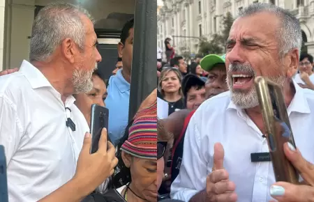 Nicols Lcar se uni a la marcha contra la criminalidad en el centro de Lima.