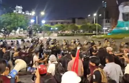 Fuerte enfrentamiento se registr en la Plaza San Martn.