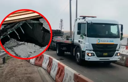 Cierran temporalmente el puente Conchn en la Panamericana Sur.