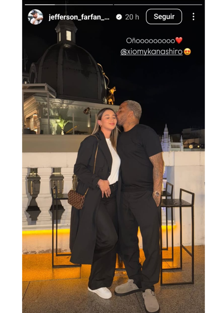 Jefferson Farfn en su primera foto pblica con Xiomy Kanashiro.
