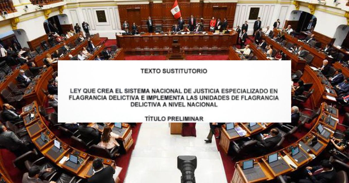 Congreso agenda PL que propone crear el Sistema Nacional Especializado en Flagrancia