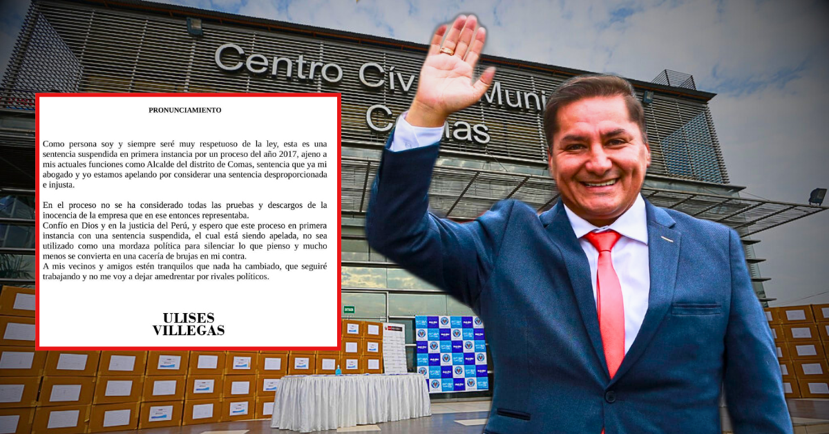 Alcalde de Comas apela sentencia en su contra por colusión agravada