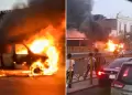 Vehculo se incendia en plena avenida Alfonso Ugarte y desata alerta entre transentes