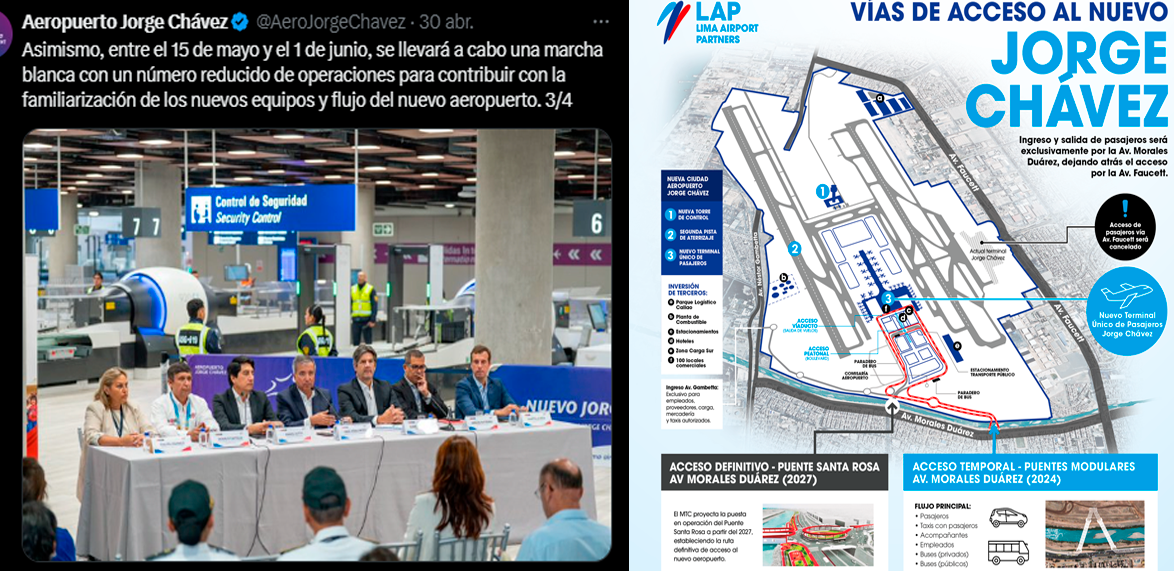 Vas de acceso al nuevo Aeropuerto Internacional Jorge Chvez.