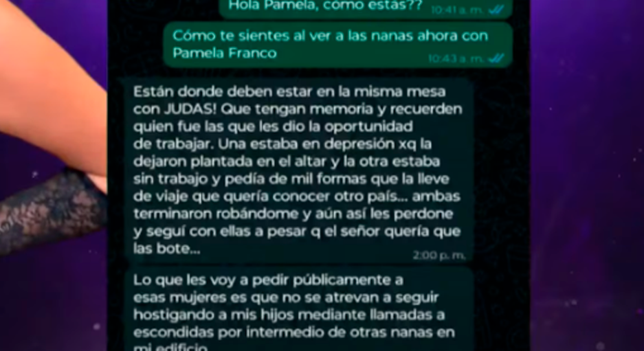 Pamela Lpez acusa a exnieras de sus hijos de robo.