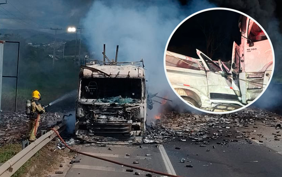 Choque de una minivan con un camin en Brasil dej nueve muertos.