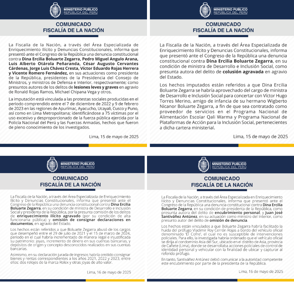 Denuncias constitucionales contra la presidenta.