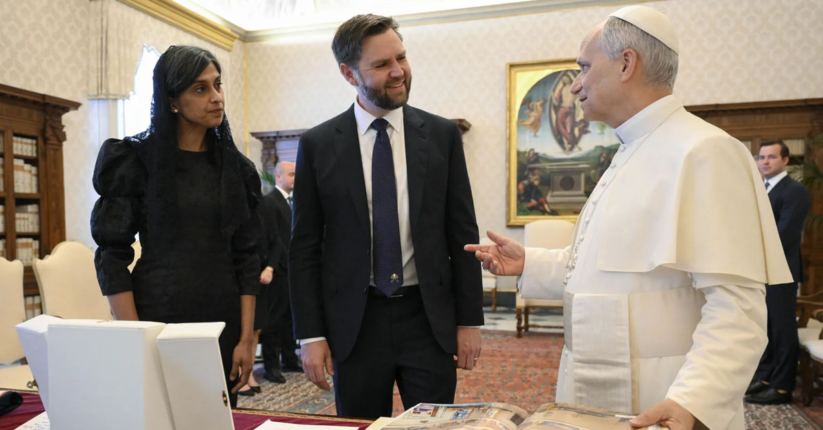 El Papa Len XIV se reuni con el vicepresidente de Estados Unidos y su esposa.