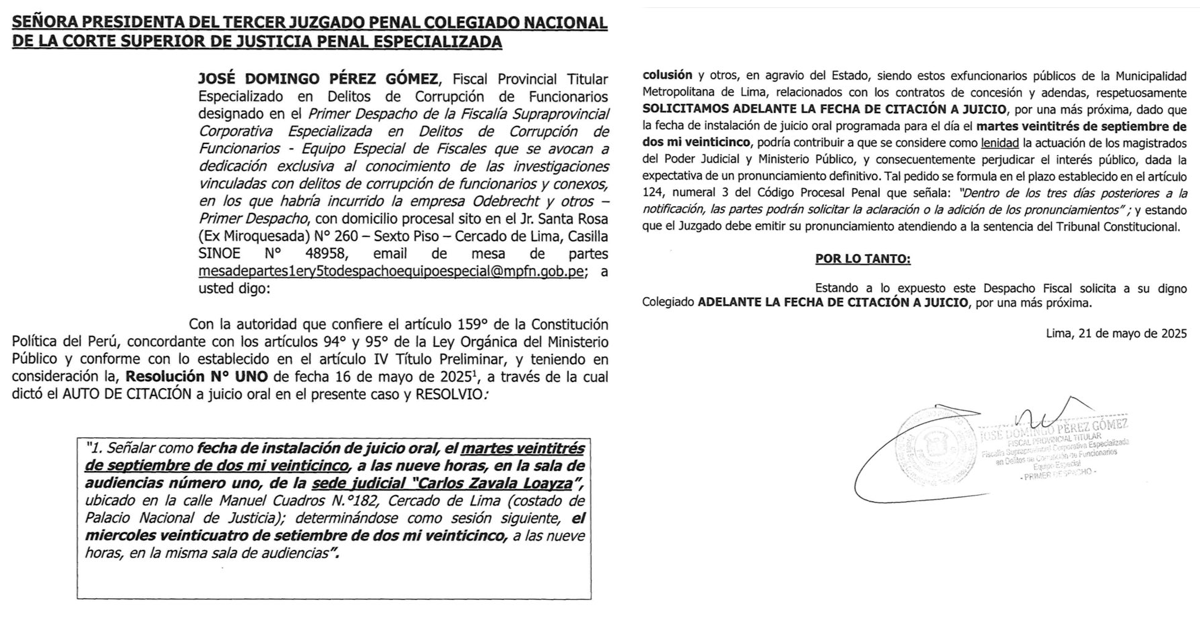 Domingo Prez solicita adelantar juicio de Susana Villarn.
