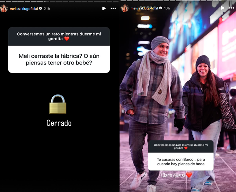 Melissa Klug revela si ser nuevamente madre con Jess Barco.