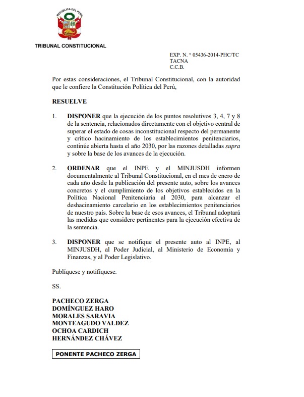 Tribunal Constitucional ampla plazo