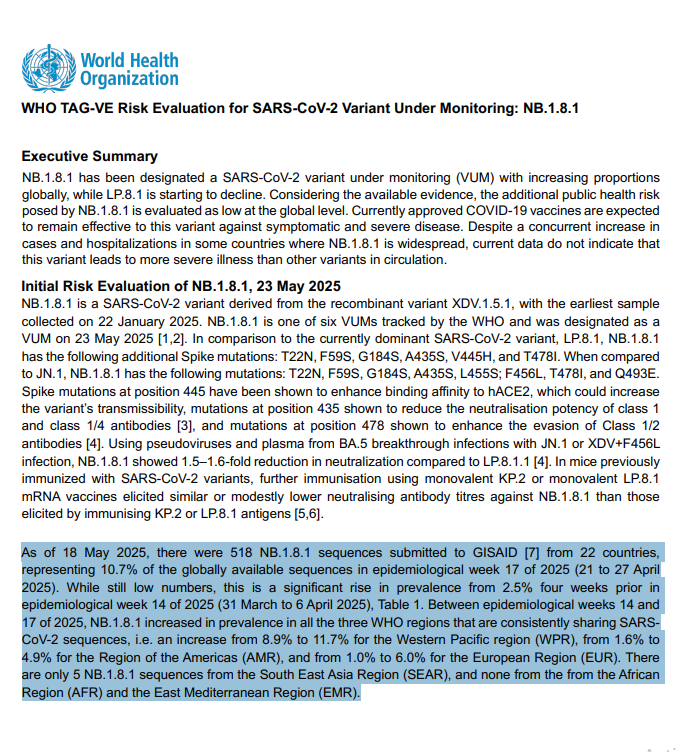 Comunicado de la OMS.