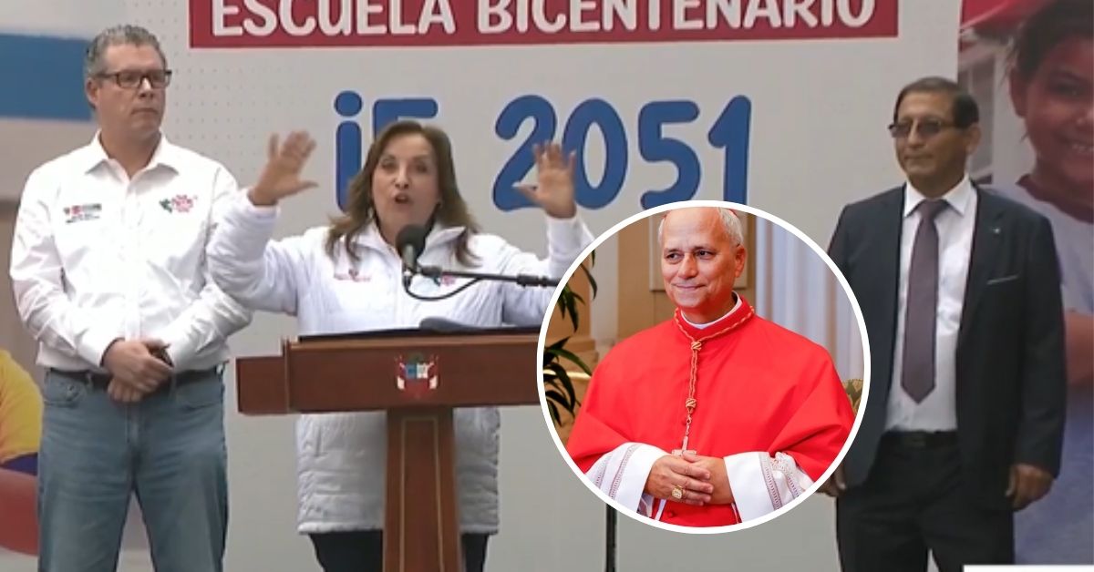 Boluarte propone EN VIVO nombrar Escuela Bicentenario de Carabayllo en honor al Papa León XIV