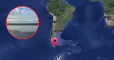 Mar se aleja de playa Magallanes tras sismo de 7.5 en Chile.