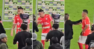 Christian Cueva deja entrevista tras ser agredido por hinchas de Alianza Lima.