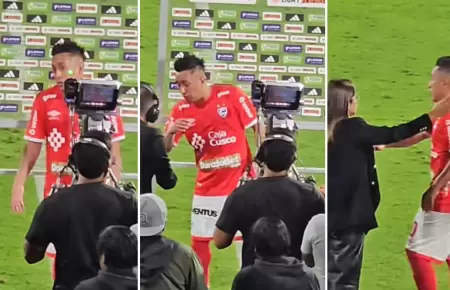 Christian Cueva deja entrevista tras ser agredido por hinchas de Alianza Lima.