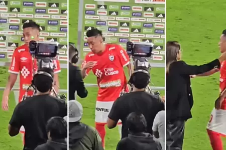 Christian Cueva deja entrevista tras ser agredido por hinchas de Alianza Lima.