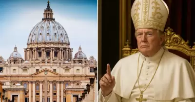 Donald Trump vestido como papa.