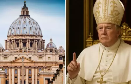 Donald Trump vestido como papa.