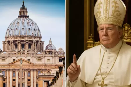 Donald Trump vestido como papa.