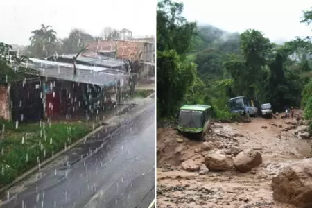 Lluvias y huaicos en Per.