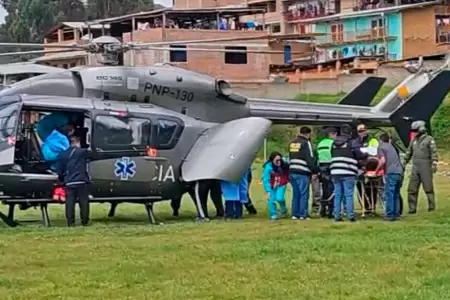 Policas heridos fueron trasladados a Trujillo en helicptero.