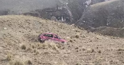 Minero muere tras caer con su auto a abismo en ruta a Corihuarmi