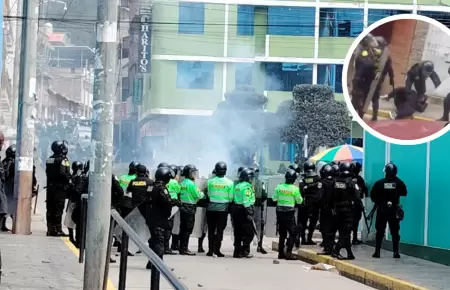 Estudiantes de la UNH protestan y policial responde con gases lacrimgenos
