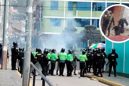 Estudiantes de la UNH protestan y policial responde con gases lacrimgenos