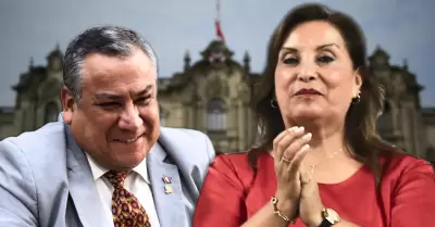 Gustavo Adrianzén y Dina Boluarte.