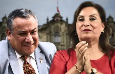 Gustavo Adrianzn y Dina Boluarte.