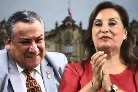 Gustavo Adrianzn y Dina Boluarte.