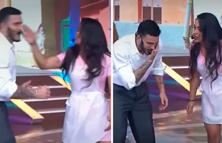Onelia lanza cachetada a Mario en vivo.